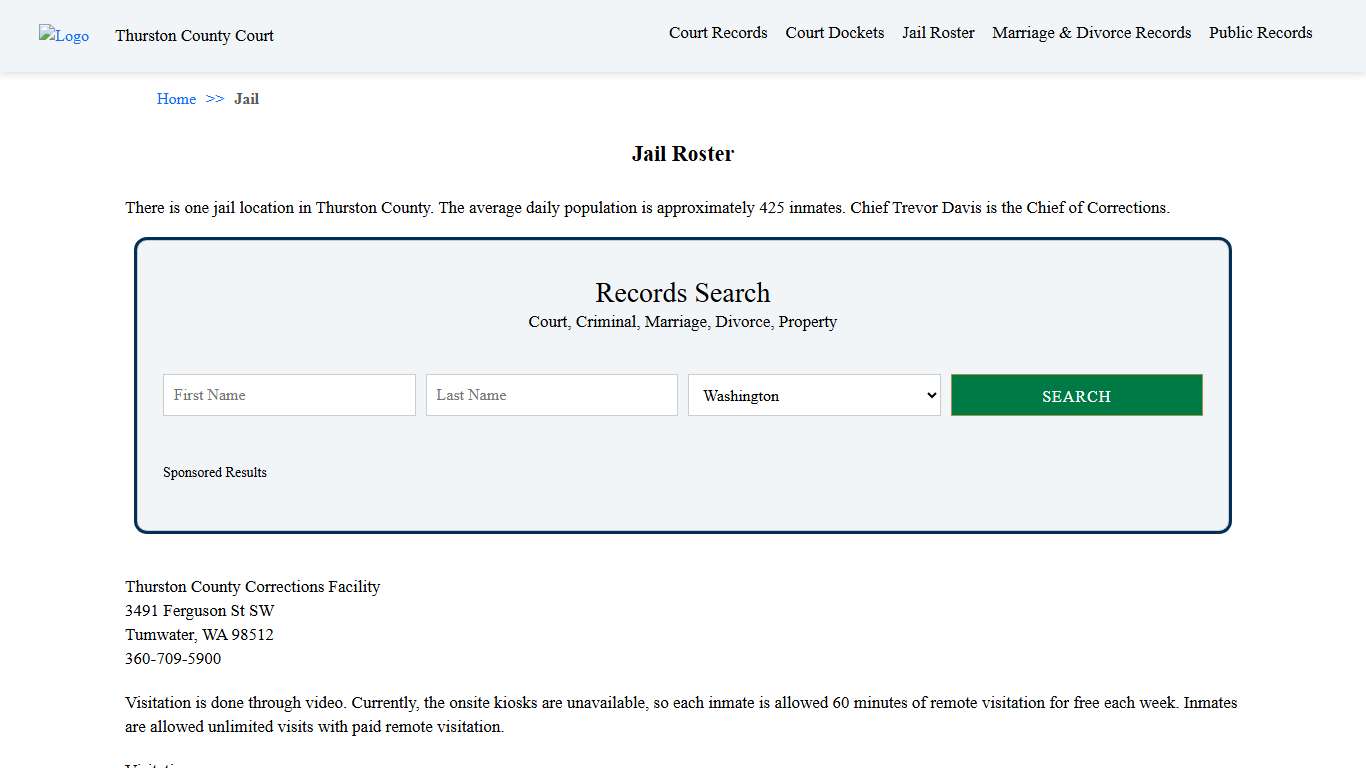 Jail Roster Thurston County Court